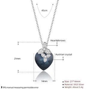 Collares de flores de amor para mujer, Plata de ley y cristales de <span class=keywords><strong>Austria</strong></span>, regalo para ella, joyería delicada - Product Image 6