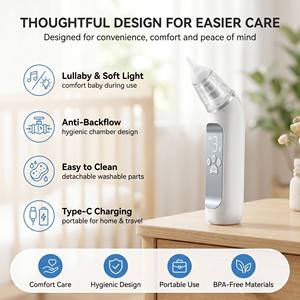 Aspirateur nasal électrique pour bébé Chine 2026 <span class=keywords><strong>avec</strong></span> aspiration maximale <span class=keywords><strong>de</strong></span> 68 kPa, batterie 700 mAh, sans latex ni BPA - Product Image 4
