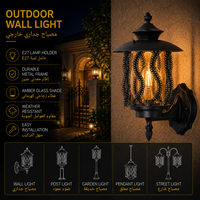 Lanterne murale extérieure avec chaîne décorative pour l'éclairage des jardins de villas
