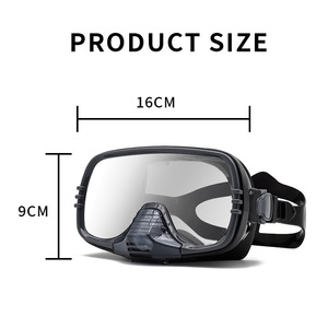 Diving Mask One Window Tempered Glass Silicone Freediving Equipment Transparent Black - Product Image 4