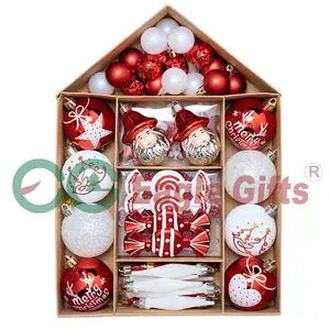 EAGLEGIFTS baru Navidad 2024 dekorasi Natal rumah pohon gantung 10cm bola besar ornamen natal