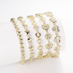 CM Mode Sieraden Groothandel 14K verguld koper Zirkonia Dames Fijne Hart Armband Eerste Keuze voor Feest Verjaardag Cadeaus - Product Image 1