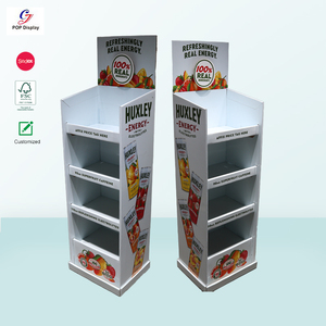 Exhibidor de Cartón Corrugado Fácil de Montar para <span class=keywords><strong>Tiendas</strong></span> y Supermercados, para Promoción de Bebidas, Snacks y Alimentos - Product Image 3