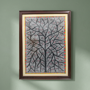 Pintura Decorativa Hecha a Mano en Lienzo 3D, Estilo Madhubani de Bihar, Arte Folclórico Tradicional Indio, Industrias Jharkhand Ojistha, Hogar 6375 - Product Image 4