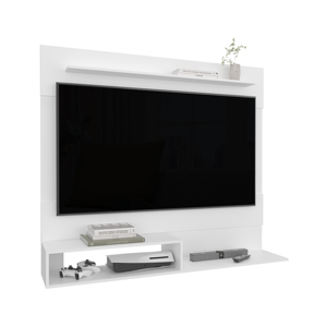 Floating Entertainment Center <b>White</b> One <b>Shelf</b> Two <b>Shelves</b> Tv Wall Mount Storage Unit - Product Image 2