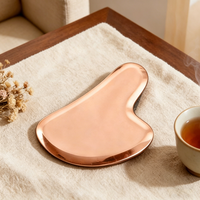Planche Gua Sha en Cuivre Pur Durable, Outil de Grattage en Cuivre Rouge Anti-Oxydation pour Utilisation à Long Terme, Service Personnalisable, Vente en Gros