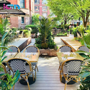 미국 표준 야외 정원 프랑스 비스트로 카페 알루미늄 로프 등나무 의자 - Product Image 1