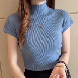 475 #   Camicette Estive Senza Maniche alla Moda per Donna, Top con Collo Alto in Maglia - Product Image 2