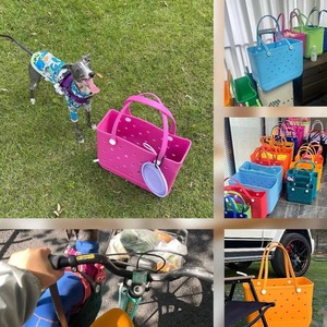 Bolso de playa grande de EVA resistente al agua para mujer, estilo europeo-americano, multifuncional, con diseño de agujeros DIY, ideal para el verano y actividades al aire libre. - Product Image 4