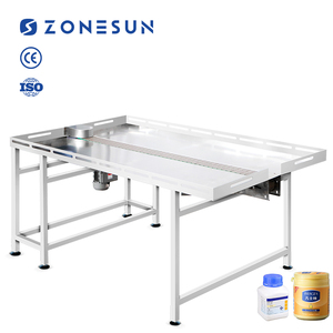 Système de convoyeur à bande de transfert automatique de bouteilles ZONESUN ZS-CBH115, table d'accumulation linéaire pour ligne de production - Product Image 1