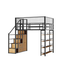 Ensemble de meubles de chambre à coucher traditionnels personnalisés 2026, lit mezzanine en acier métallique pour adultes, escalier modulaire, assemblage facile, livraison en 25 à 30 jours