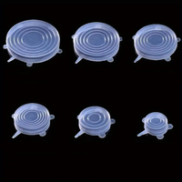 Couvre-bols en silicone pliables réutilisables, pour la conservation des aliments, des fruits et légumes, couvercles universels, lot de 6 pièces, compatibles micro-ondes