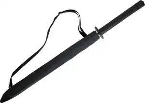Parapluie poignées noir en forme d'arme, style japonais créatif à la mode, samouraï noir, 1 pièce