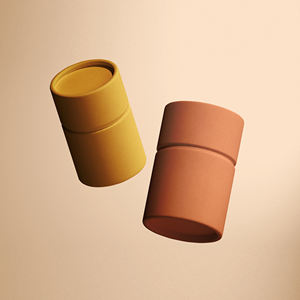 Boîte cylindrique de luxe en carton recyclable, personnalisée et imprimée, avec couvercle et base, pour emballage cadeau de bouteilles alimentaires ou sachets de thé. - Product Image 1