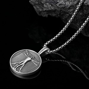 Collar con Colgante Vitruviano de Da Vinci, Estilo Vintage Renacentista Artístico Retro Europeo Americano, Certificado por Terceros, Unisex - Product Image 3