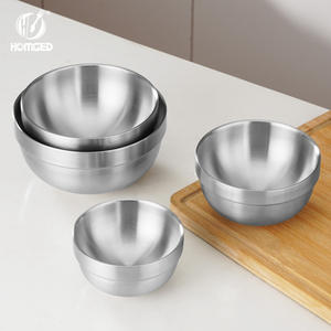 Bol à soupe anti-brûlure à double couche en acier inoxydable poli moderne et épais 316 pour cafétéria étudiante à usage domestique - Product Image 5