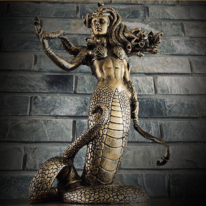 Medusa Gorgon Greca Serpente Mostro In Piedi Tenendo Arco Statua di 12.6'' - Product Image 3