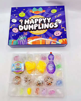 Nouveauté : Calendrier de l'Avent 24 Jours Thème Père Noël – Boîte Mystère Douce et Moelleuse en Forme de Dumpling, Jouets Anti-Stress Fidget