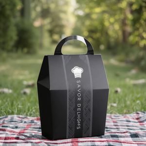 SGP Tùy Chỉnh Kraft Giấy Bánh Takeaway Hộp Với Xử Lý Có Thể Tái Chế Nướng Bánh Ngọt Hộp Cửa Sổ Dập Nổi Matt Cán In Ấn - Product Image 5