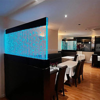 Meilleure vente : Mur de bulles d'eau mobile moderne en acrylique avec panneau lumineux LED, lumières à changement de couleur dynamique, taille personnalisable, pour décoration de sol sur le thème de la vie marine