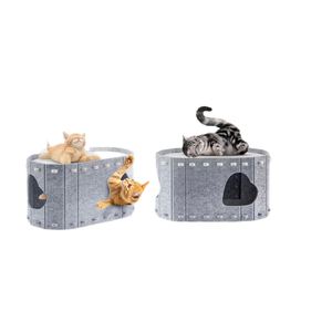 Modular Felt Cat Tunnel <b>Bed</b> Detachable Multi Shape Pet Play House Large Interactive Cat Hideout <b>Nest</b> for Indoor Cats - Product Image 4