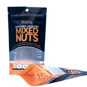 Biodegradable roasted salted mixed pistachio nuts grocery and gourmet food bags