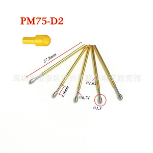 Punta de Prueba PM75 D2 con Contacto de Resorte de 1.02mm y Cabeza de 1.3mm, ICT 75mil, Material Metálico - Product Image 3