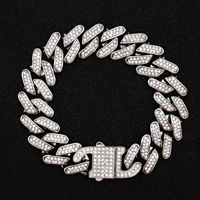 Ajuste de Punta Regalo de los hombres Diamantes completos Cz Joyería Chapado en oro Hip Hop Bling Acero inoxidable Miami Collar de cadena de eslabones cubanos