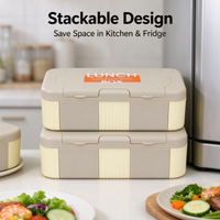 Boîte à lunch portable, compatible micro-ondes, empilable, pour la préparation des repas, l'école et la cuisine