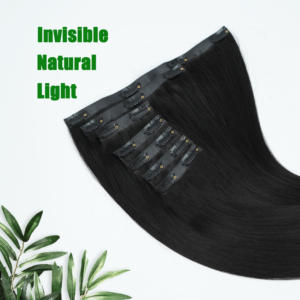 Extensiones de Cabello Brasileño 100g, Trama Doble a Máquina, Invisibles, Sin Costuras, Lisas, con Clip, Cabello Humano Remy Natural Sin Procesar - Product Image 4