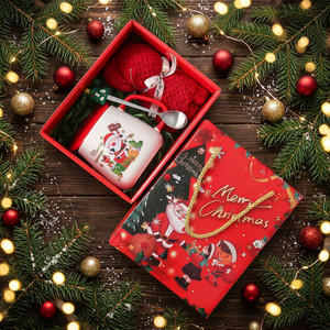 Juego de Tazas de Cerámica Navideñas con Tapa y Cuchara, Recuerdo para la Mejor Amiga de una Niña, CJ Max Inc Modelo 2626 - Product Image 3