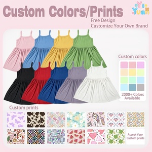 Vestidos de Verano para Bebé Niñ<span class=keywords><strong>a</strong></span>, de Algodón de Alta Calidad, con Tirantes Finos y Volantes, Corte en <span class=keywords><strong>A</strong></span>, Largo hasta la Rodilla, Ecológicos, Colores y Estampados Personalizados - Product Image 3