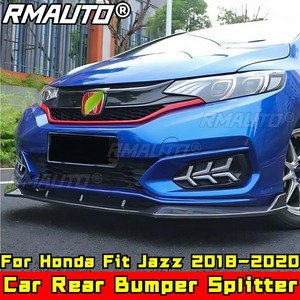 Fit Jazz Front Bumper <b>Splitter</b> Carbon Fiber Look Sport Style Front Bumper Guard for Honda Fit Jazz 2018-2020 Car Accessories - Product Image 1