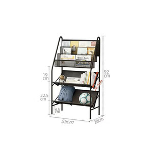 Libreria a 5 Ripiani Minimalista di Lusso Leggero, Senza Schienale, <span class=keywords><strong>in</strong></span> <span class=keywords><strong>Ferro</strong></span> <span class=keywords><strong>Battuto</strong></span>, da Terra, per Soggiorno e Camera da Letto, per Libri e Riviste - Product Image 4