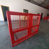 Cage pour chien en métal de luxe, haute qualité, simple couche, double porte, pliable, avec plateau en plastique à motif animalier