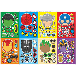 Faites votre propre visage autocollants pour enfants dessin animé belle araignée homme de fer les Avengers Puzzle autocollant éducatif enfants fête faveur - Product Image 3