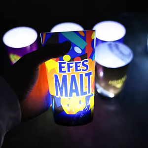 RICHSHINING Taza de fiesta de plástico LED personalizada de 12OZ, 14OZ, 16OZ, efecto de brillo activado por agua, detección de luz, características intermitentes para fiestas - Product Image 2