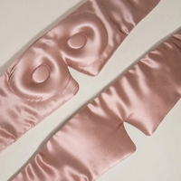 Logo personnalisé Broderie Satin 3D Soie Masque de Sommeil avec Sangle Velcro Réglable Convient pour le Sommeil Profond