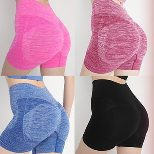 Shorts de <span class=keywords><strong>yoga</strong></span> sans couture pour femme avec logo personnalisé, taille haute, effet push-up fessier, contrôle du ventre, séchage rapide, pour le sport et le fitness - Product Image 2