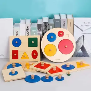 Детская деревянная развивающая игрушка, игра для дошкольного обучения, геометрические формы, обучающая доска, деревянные головоломки для детей 2022