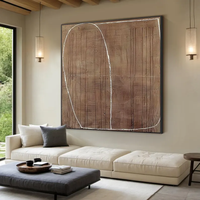 Brun Wabi-sabi Mur Art Abstrait Peinture À L'huile Grand Minimaliste Brun Texturé Art Moderne Art Salon Décor