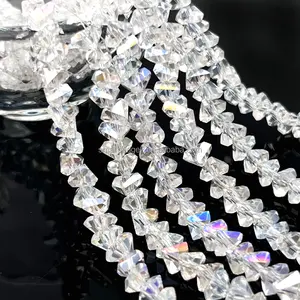 Groothandel Gefacetteerde Glazen Piramide Kraal Voor Armband Losse Kristallen Driehoek Kralen Voor Diy Sieraden Maken En Haar Accessoire