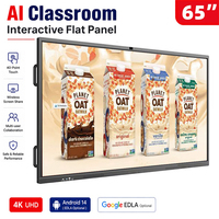 Tableau blanc interactif intelligent à écran tactile de 55 pouces, panneau plat numérique interactif pour l'enseignement et l'éducation scolaire
