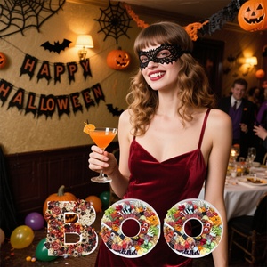 กล่องใส่ขนมหวาน ชาร์คูเตอรี หรืออาหาร รูปทรงตัวอักษร BOO สำหรับฮาโลวีน ทำจากกระดาษแข็ง สามารถเติมได้ - Product Image 5