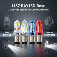 Ampoule LED RGB 1157 2835 32SMD pour voiture, 6000K blanc, rouge, jaune, multicolore, feu stop, clignotant, feu arrière, 12V