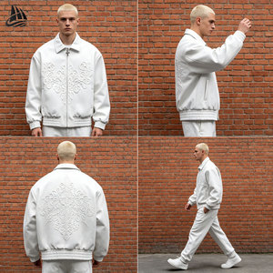 Custom Fashion High Quality Motorcycle <strong>Jacket</strong> for <strong>Men</strong> Manufacturer Custom Logo <strong>Men'S</strong> <strong>White</strong> Leather <strong>Jacket</strong> - Product Image 2