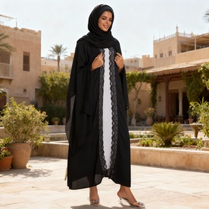 Abaya de luxe pour femmes musulmanes, en tissu floral de qualité supérieure, avec des volants superposés, robe de soirée personnalisée, élégante, vente en gros - Product Image 4