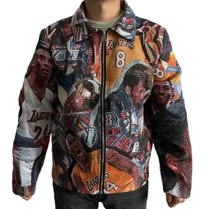 Custom Tapestry Zip Up Jackets Plus Size Men's Coats Thicken Warm Hooded Coat Designers Clothing Streetwear Jacket