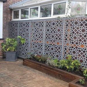 Thanh Lịch WPC Vườn Hàng Rào Sang Trọng Châu Âu Cổ Điển Bột Tráng Nhựa <span class=keywords><strong>Composite</strong></span> Cho Ban Công Bãi Cỏ Đường Xe Trellis Ban Công - Product Image 6