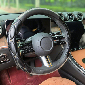 Vỏ bọc vô lăng ô tô da nhiều màu thoáng khí, thiết kế kim cương ghép nối - Product Image 4